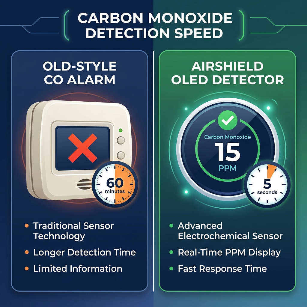 Why AirShield Detects CO 50x Faster Than Standard Detectors