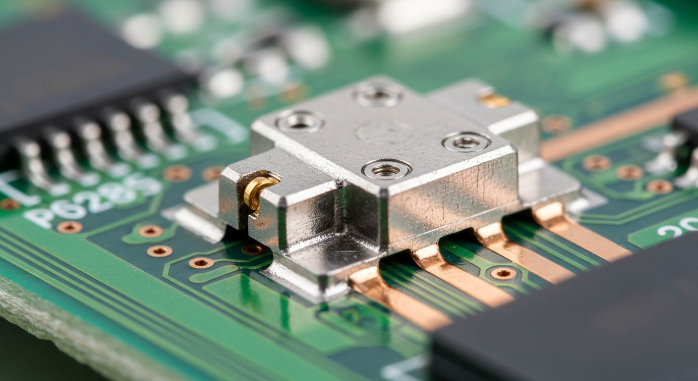 Macro photo of electrochemical sensor on circuit board