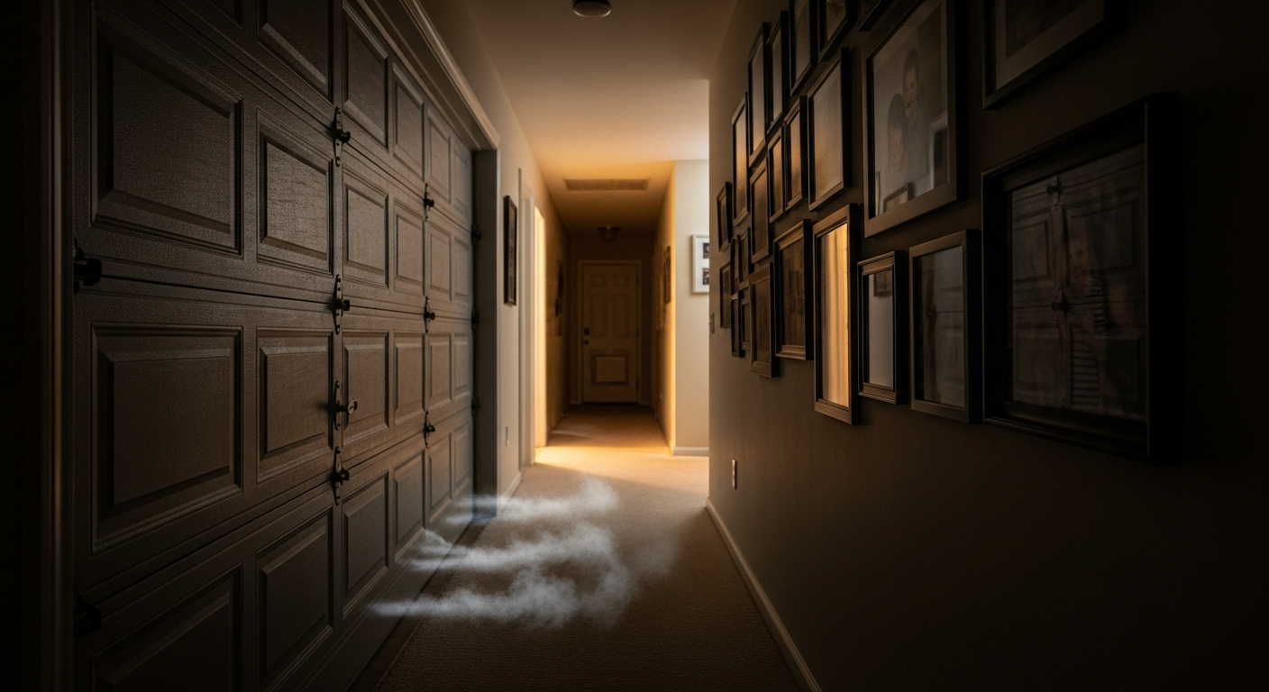 CO fumes seeping from garage into home — invisible and odorless